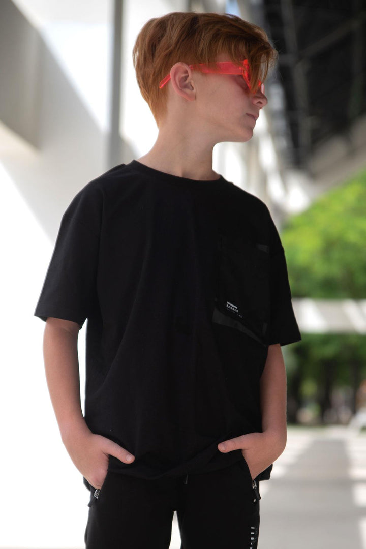 BRE Breeze Girls & Boys Boys T-Shirt Pocket Printed 94 Years, Black - Hamilton