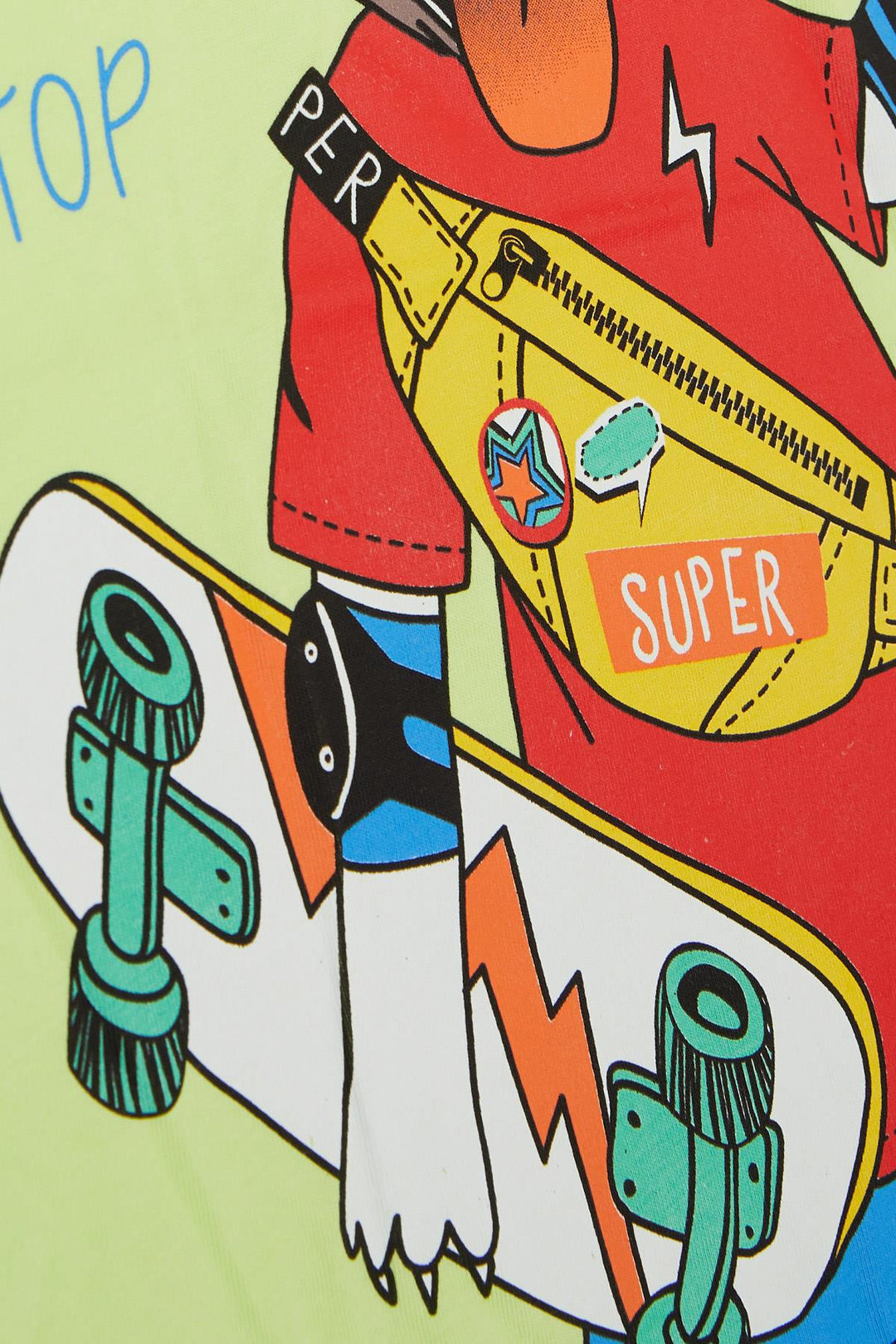 BRE Breeze Girls & Boys Boys T-shirt Crazy Skateboarding Puppy Printed 50 Years, Pistachio Green - Villa Victoria