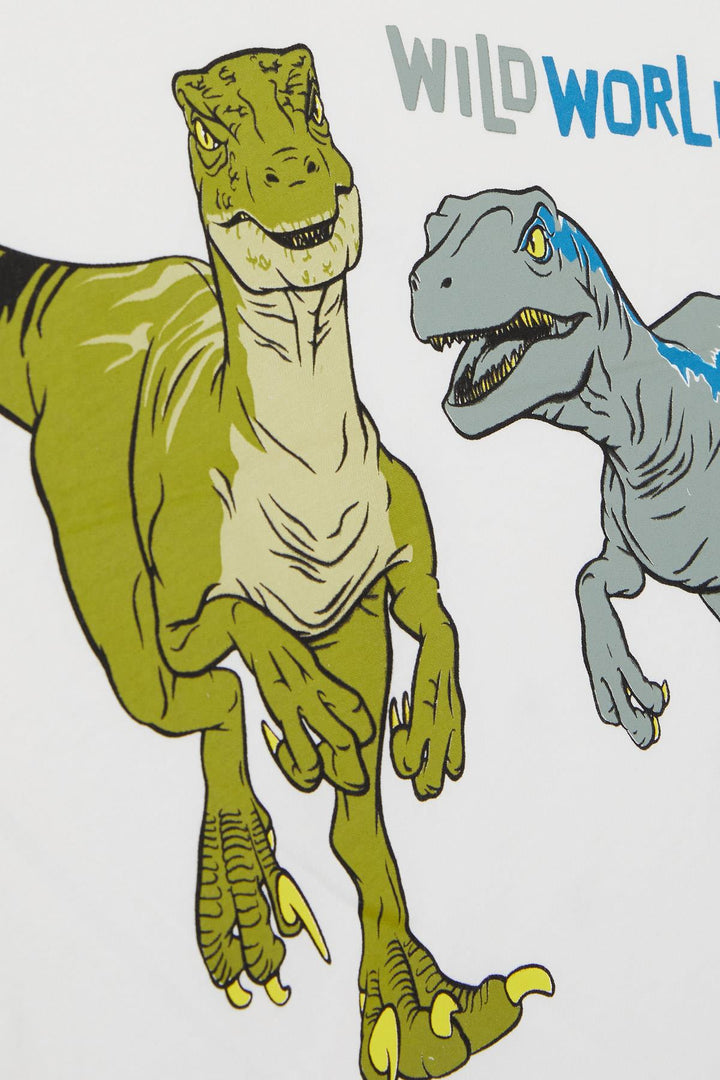 BRE Breeze Girls & Boys Boys T-Shirt Dinosaur Printed 50 Years, Ecru - Tejupilco