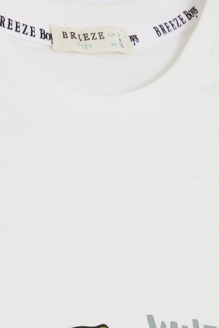 BRE Breeze Girls & Boys Boys T-Shirt Dinosaur Printed 50 Years, Ecru - Tejupilco