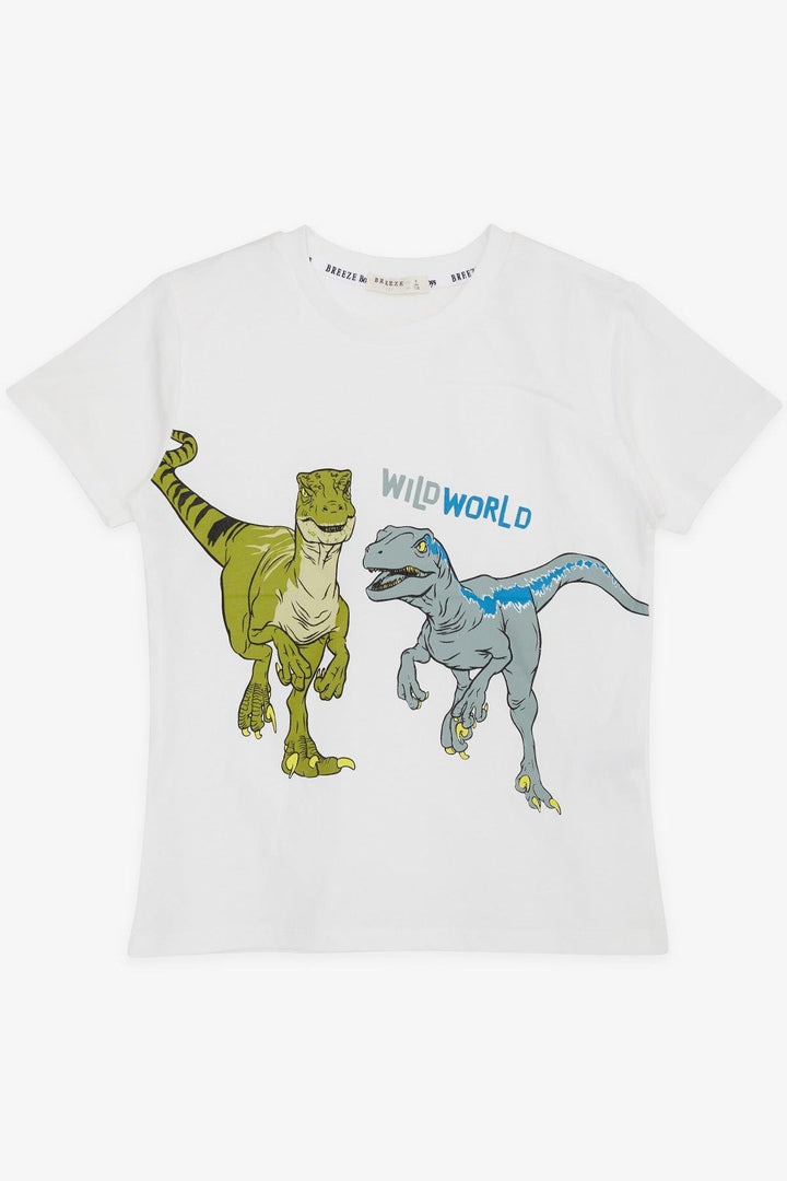 BRE Breeze Girls & Boys Boys T-Shirt Dinosaur Printed 50 Years, Ecru - Tejupilco