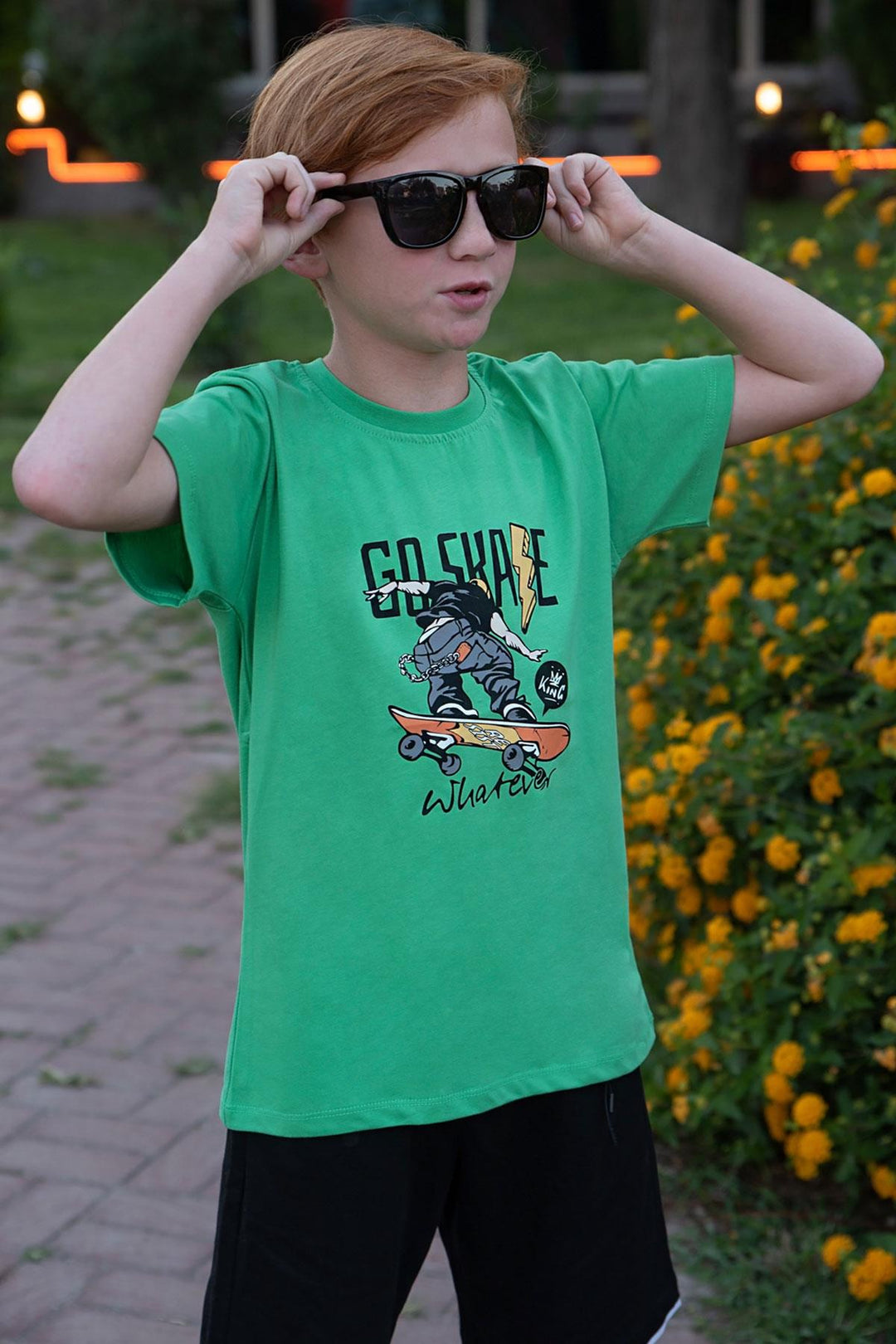 BRE Breeze Girls & Boys Boys T-shirt Cool Skateboarder 84 Years, Green - Keller