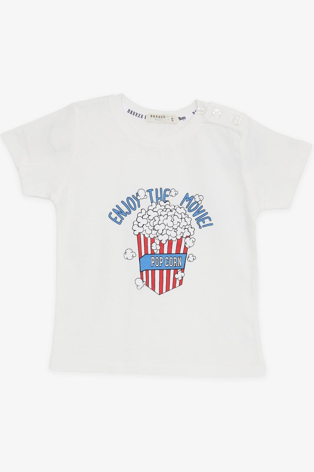 BRE Breeze Girls & Boys Boys T-Shirt with Pop Corn Print, 2-6 Years, Ecru - Münster