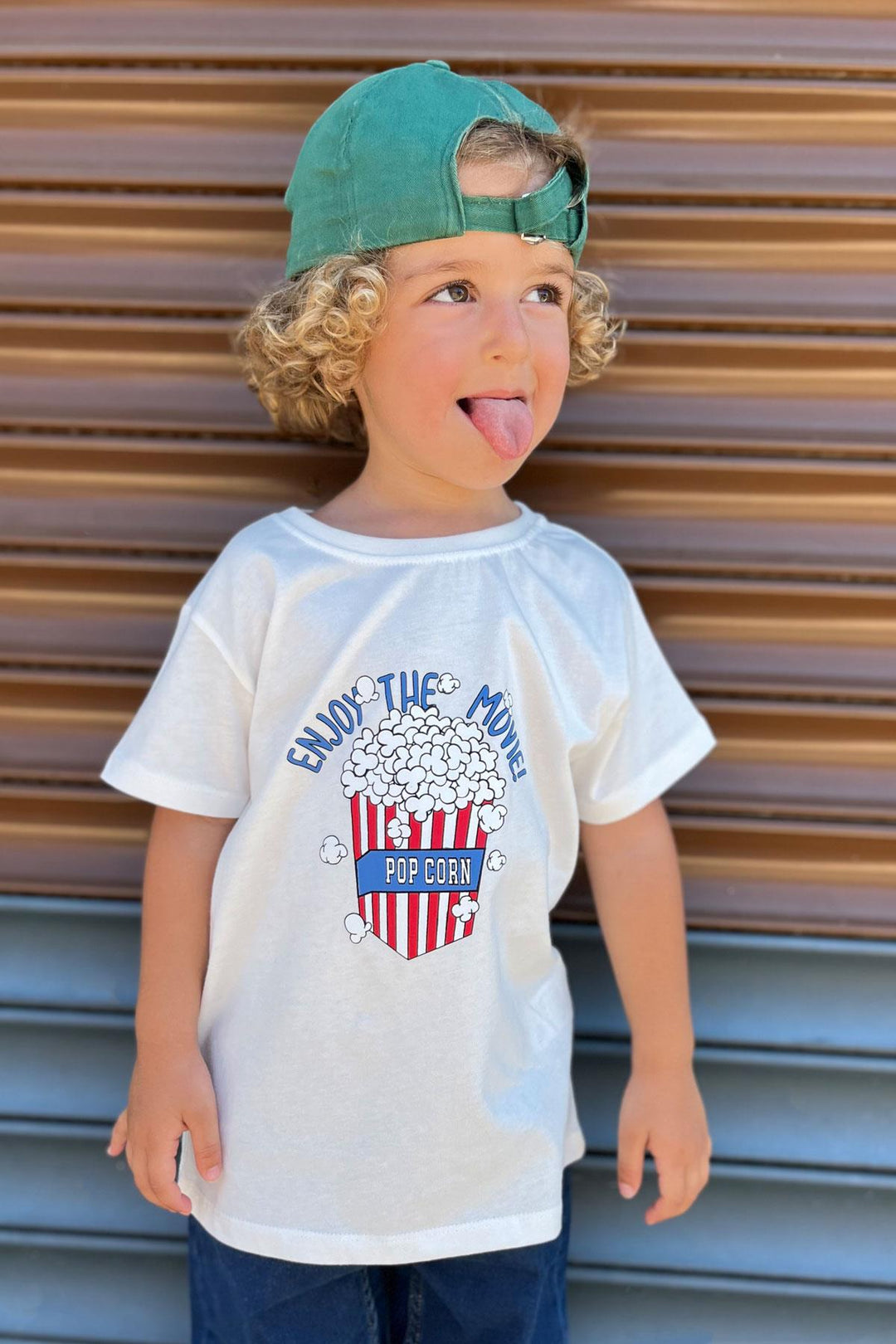 BRE Breeze Girls & Boys Boys T-Shirt with Pop Corn Print, 2-6 Years, Ecru - Münster