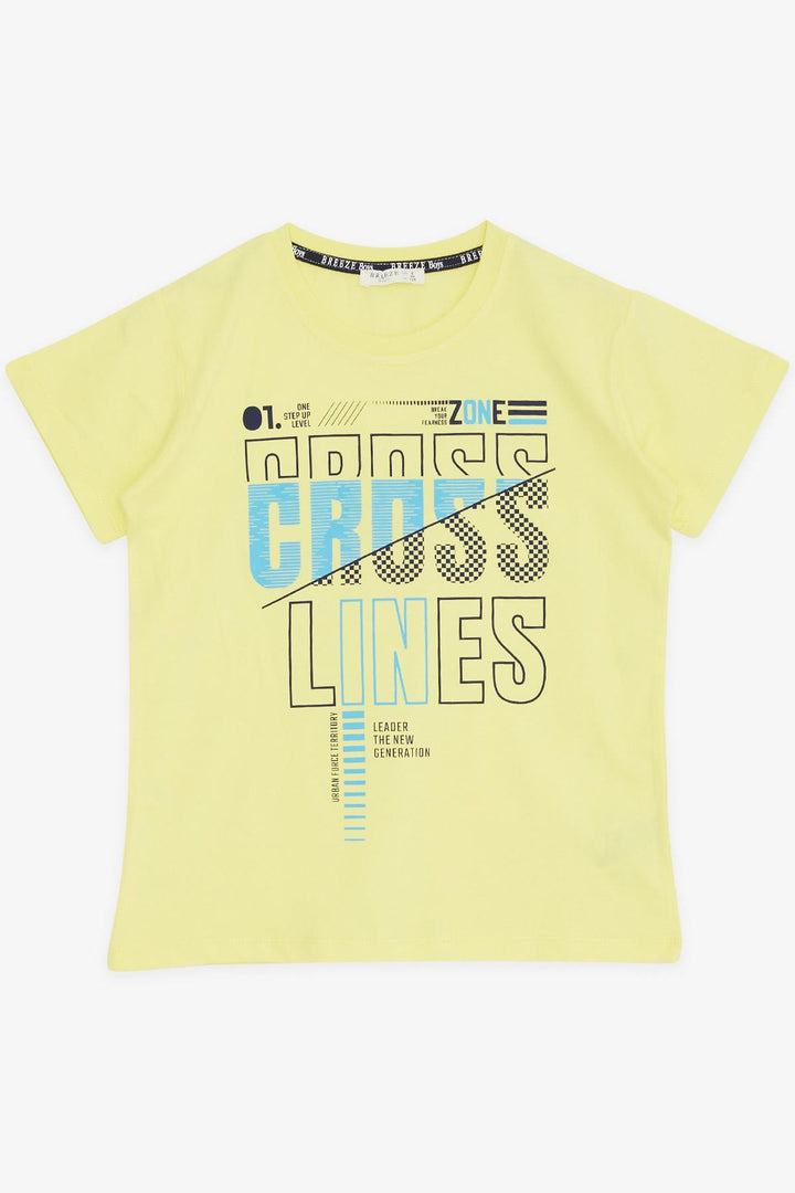 BRE Breeze Girls & Boys Boys T-Shirt Printed with Text, 84 Years, Neon Yellow - Frankfurt
