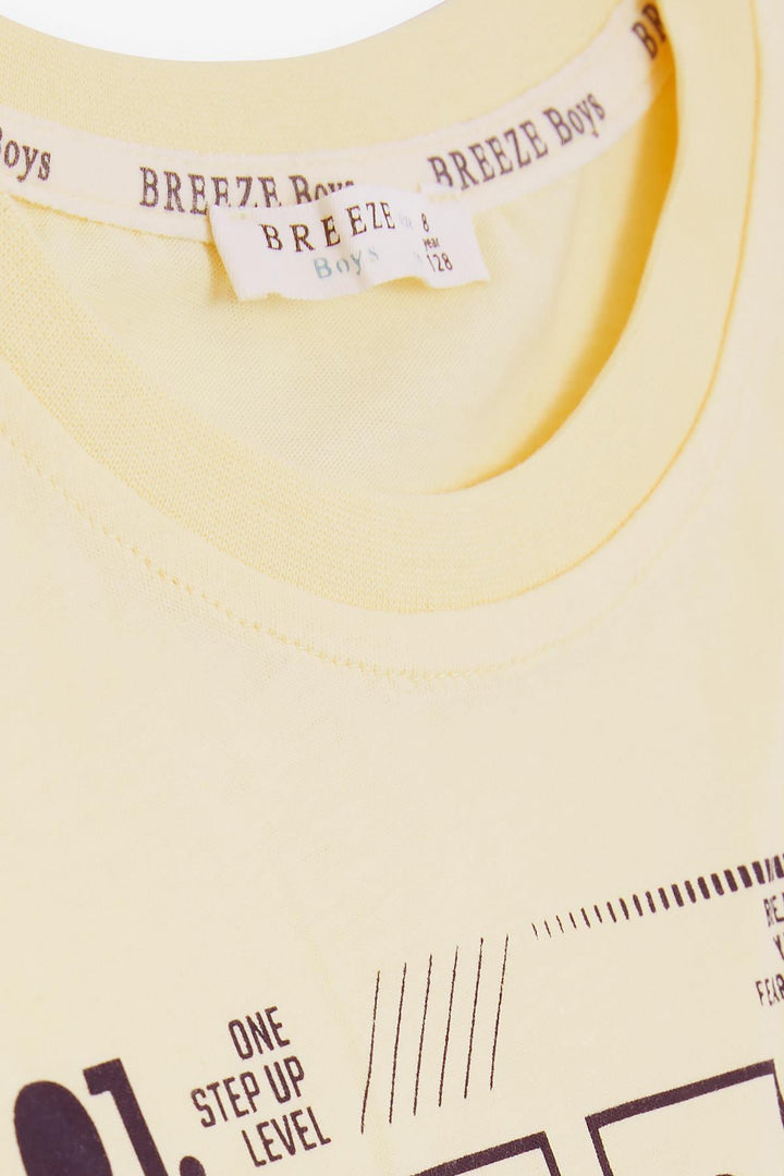 BRE Breeze Girls & Boys Boys T-Shirt Printed with Text, 84 Years, Yellow - Tehuacán