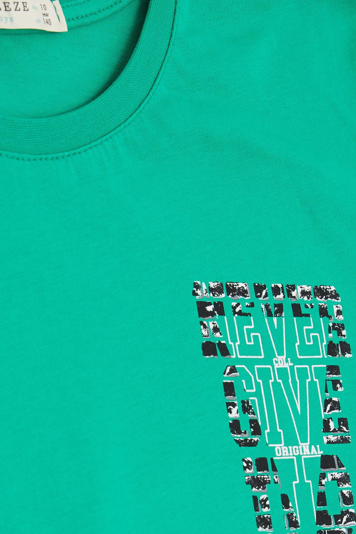 BRE Breeze Girls & Boys Boys T-Shirt Printed with Text, 84 Years, Green - Pearland