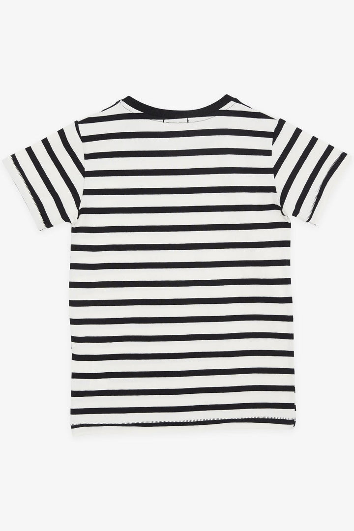 BRE Breeze Girls & Boys Boys T-shirt with Printed Text Striped 84 Years, Black - Cáceres