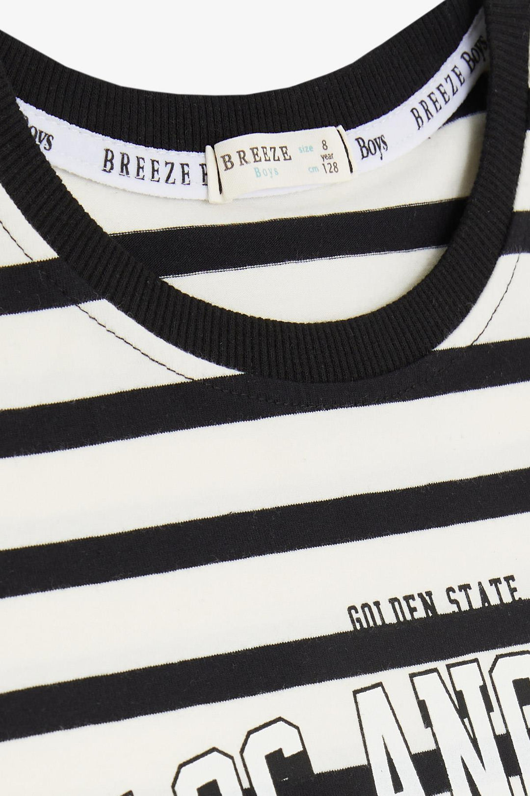 BRE Breeze Girls & Boys Boys T-shirt with Printed Text Striped 84 Years, Black - Cáceres