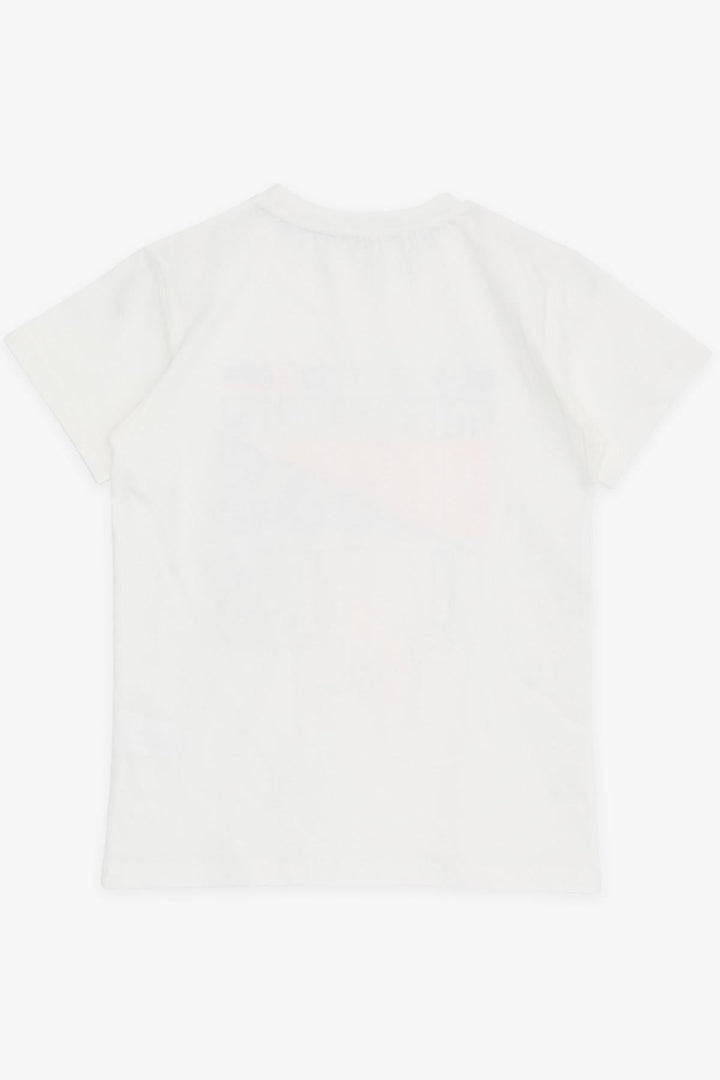 BRE Breeze Girls & Boys Boys T-Shirt Printed with Text, 84 Years, Ecru - Wylie