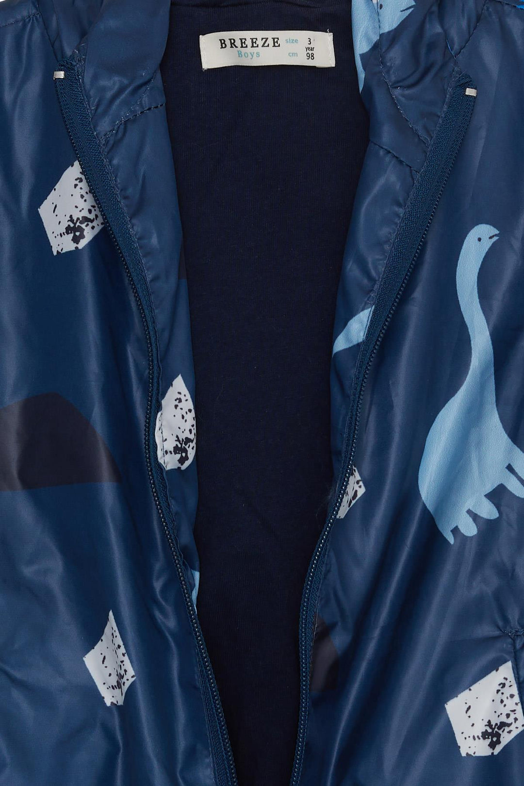 BRE Breeze Girls & Boys Boys' Raincoat with Dinosaur Pattern, Dark Blue, 1-5 Years - Castleford