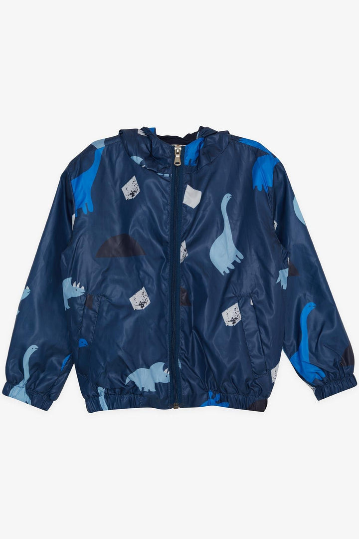 BRE Breeze Girls & Boys Boys' Raincoat with Dinosaur Pattern, Dark Blue, 1-5 Years - Castleford