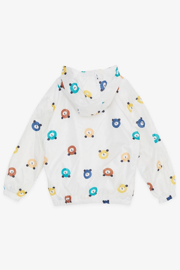 BRE Breeze Girls & Boys Boys Raincoat Cute Bear Patterned 1-5 Years, White - Logan