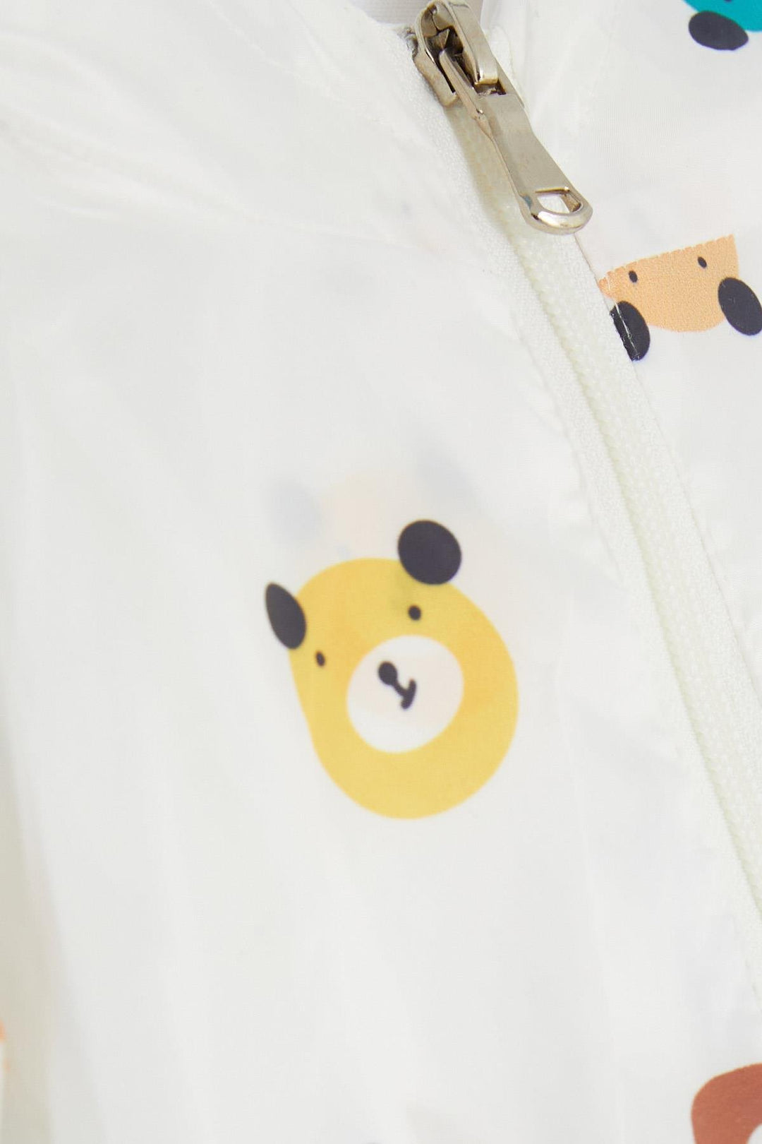 BRE Breeze Girls & Boys Boys Raincoat Cute Bear Patterned 1-5 Years, White - Logan
