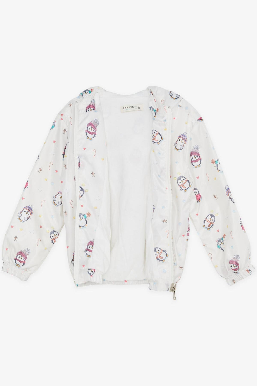 BRE Breeze Girls & Boys Boys Raincoat Cute Penguin Patterned New Year Themed 1-4 Years, Ecru - Brandon