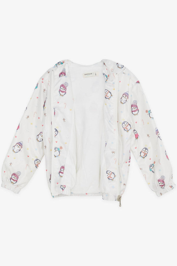 BRE Breeze Girls & Boys Boys Raincoat Cute Penguin Patterned New Year Themed 1-4 Years, Ecru - Brandon