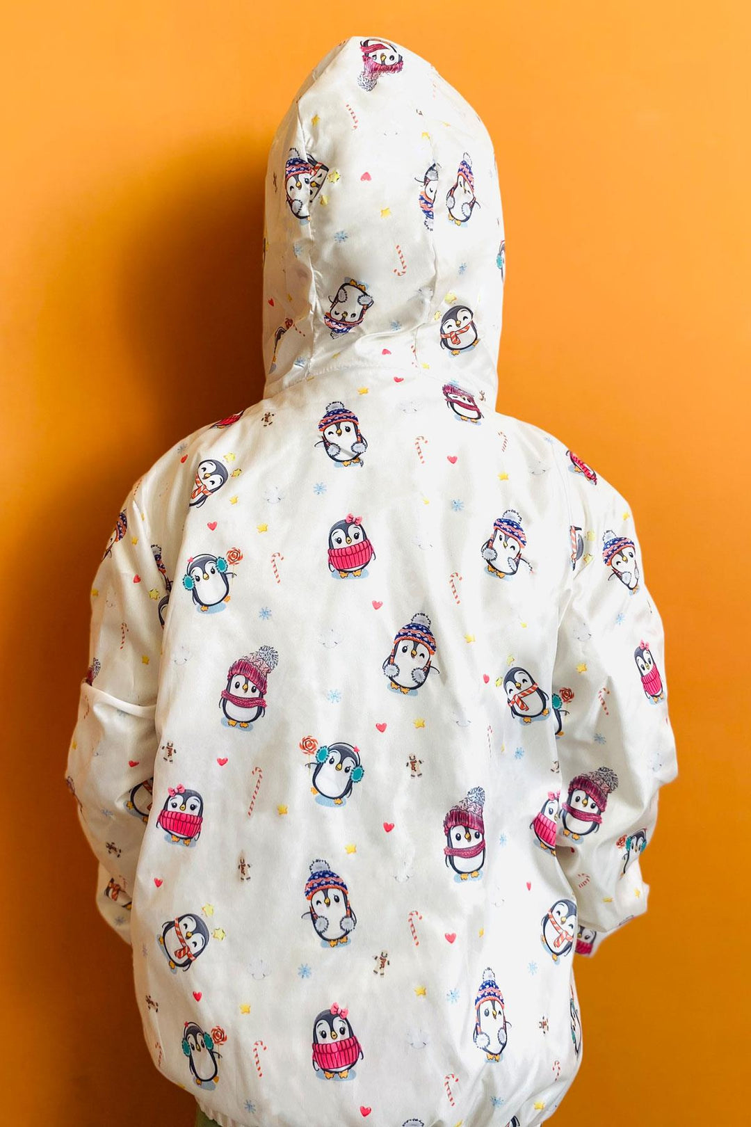 BRE Breeze Girls & Boys Boys Raincoat Cute Penguin Patterned New Year Themed 1-4 Years, Ecru - Brandon