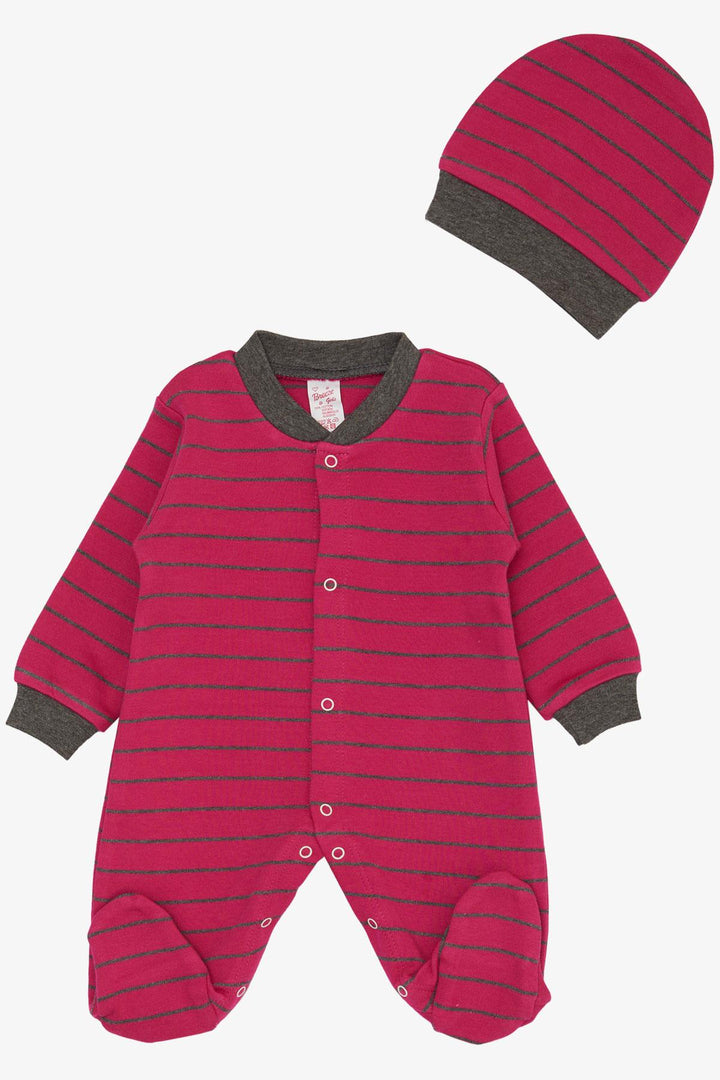 BRE Breeze Baby Girl Romper with Socks Striped 0-6 Months, Fuchsia - Colmenar Viejo