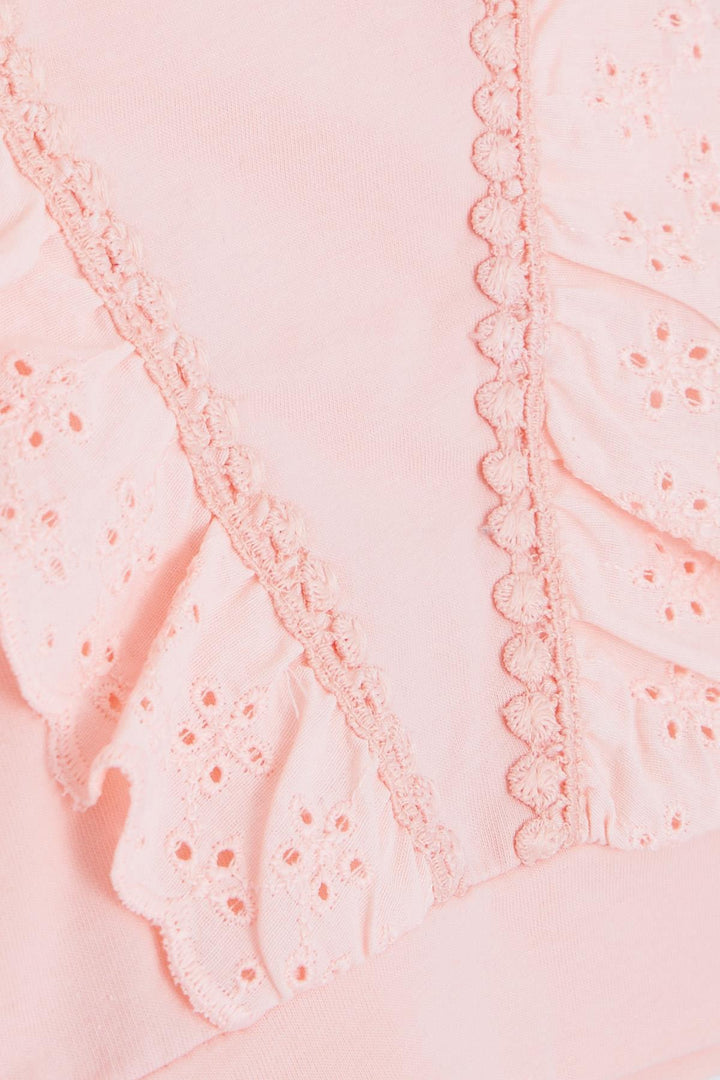 BRE Breeze Girl's T-shirt with Lace 1.5-5 Years, Salmon - North Little Rock