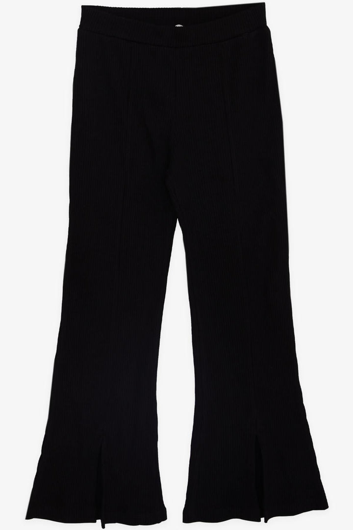 BRE Breeze Girl Child 3-Piece Legging Set with Ribbed Zippered Hem Slit, 50 Years, Black - Carrollwood