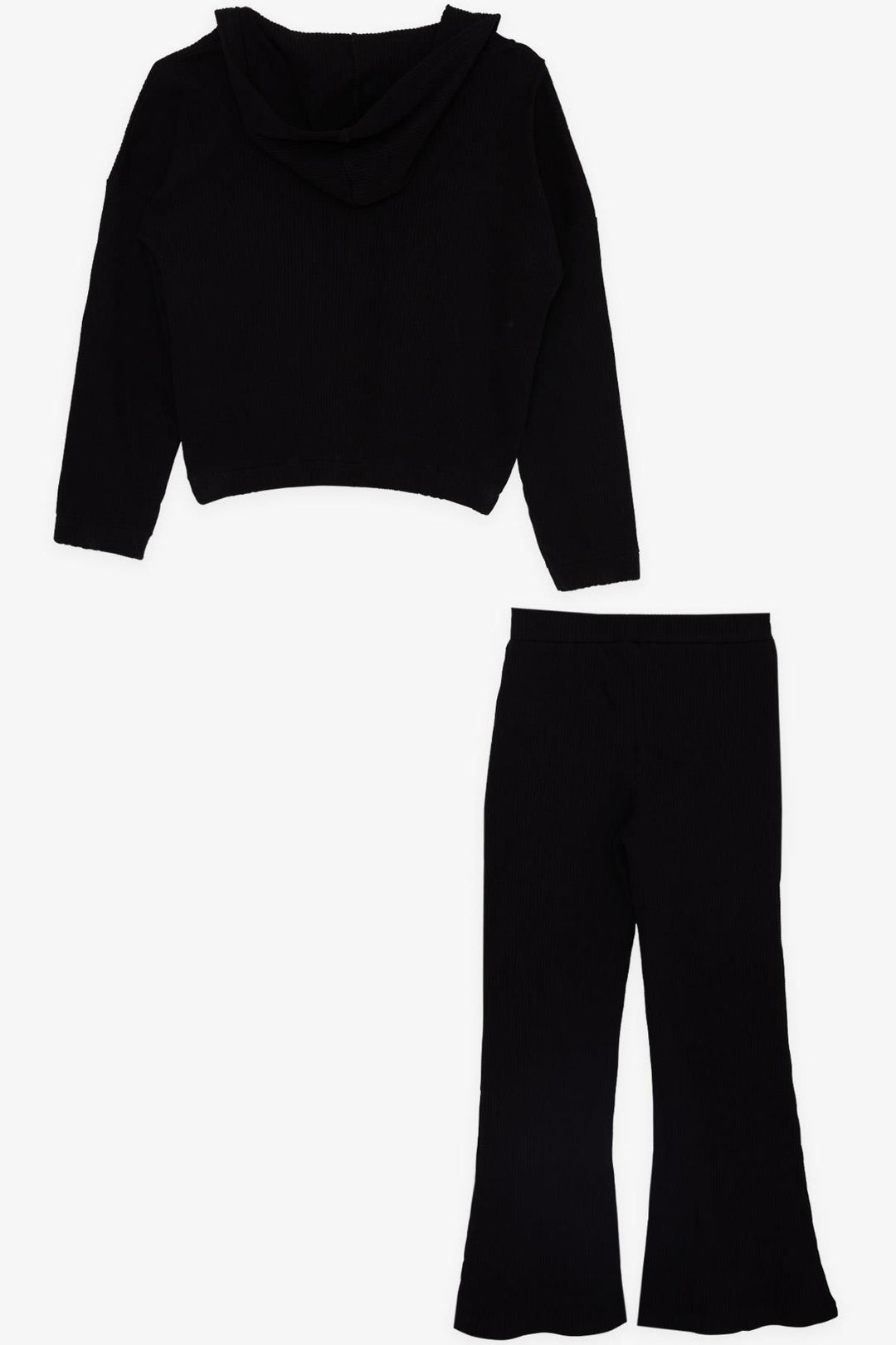 BRE Breeze Girl Child 3-Piece Legging Set with Ribbed Zippered Hem Slit, 50 Years, Black - Carrollwood