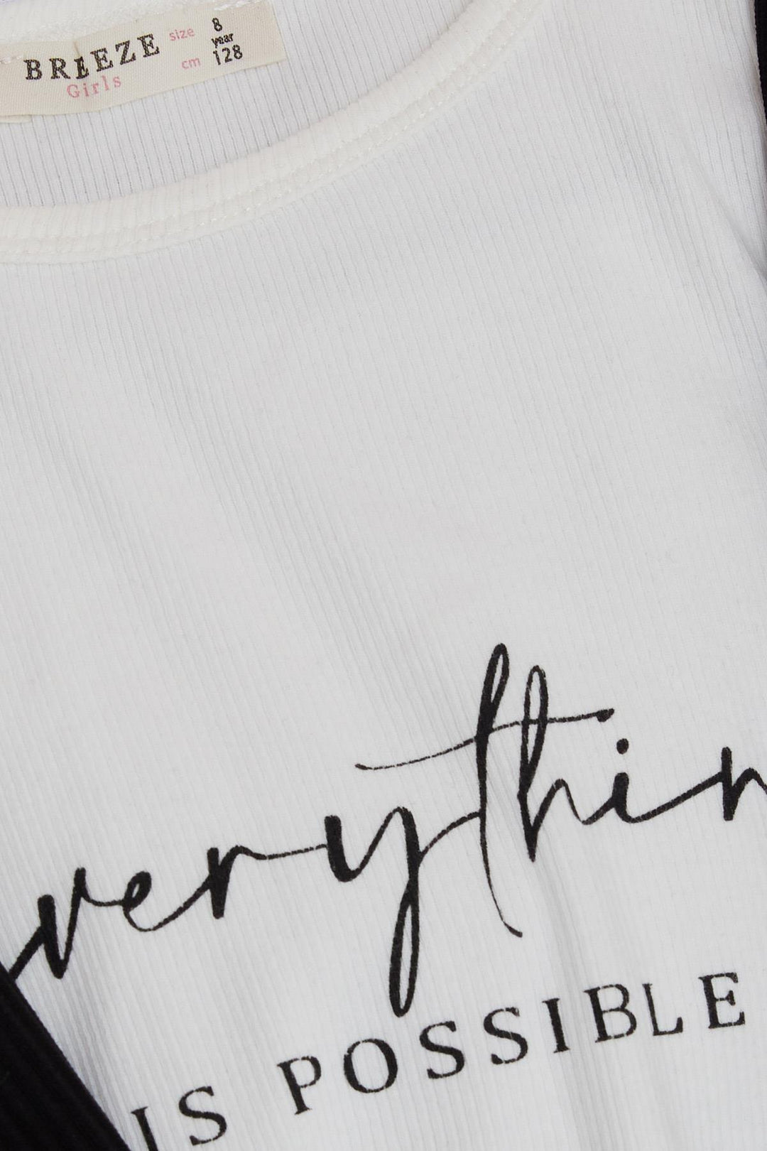 BRE Breeze Girl Child 3-Piece Legging Set with Ribbed Zippered Hem Slit, 50 Years, Black - Carrollwood