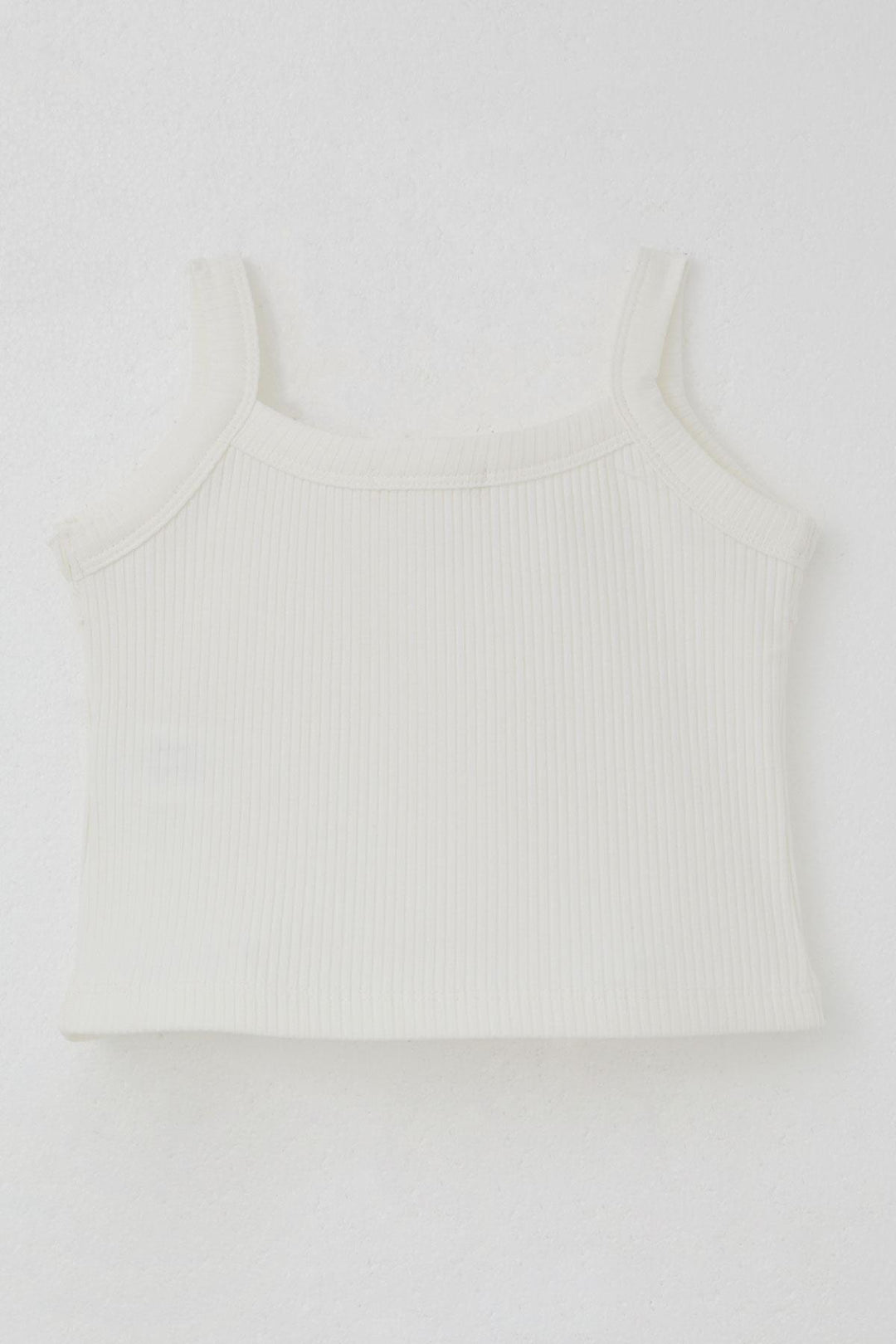 BRE Breeze Girl's Sleeveless Crop Top with Frill Detail, 84 Years, Ecru - Cedar Falls