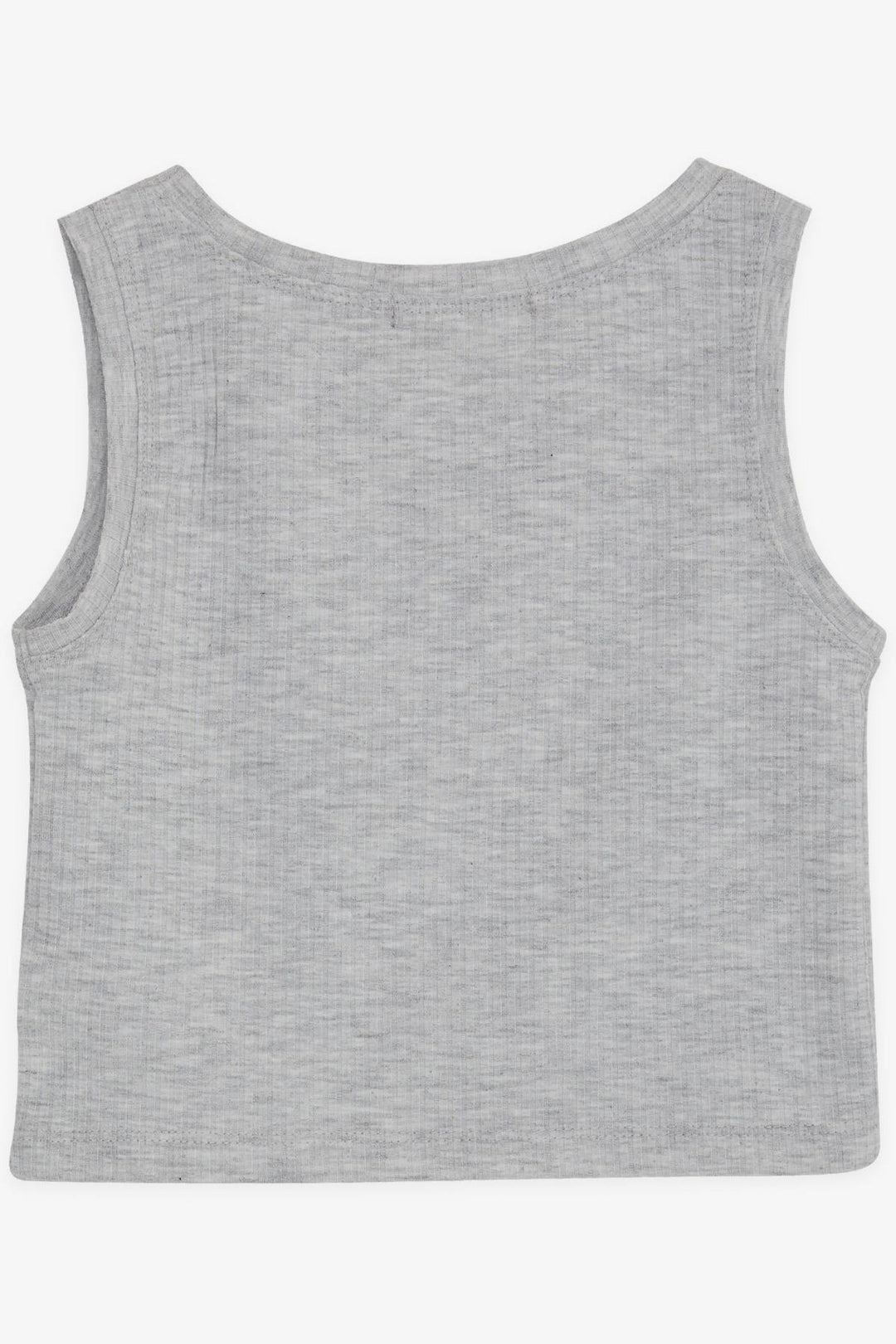 BRE Breeze Girl's Sleeveless T-Shirt with Stone Embellishment 94 Years, Light Grey Melange - San Buenaventura