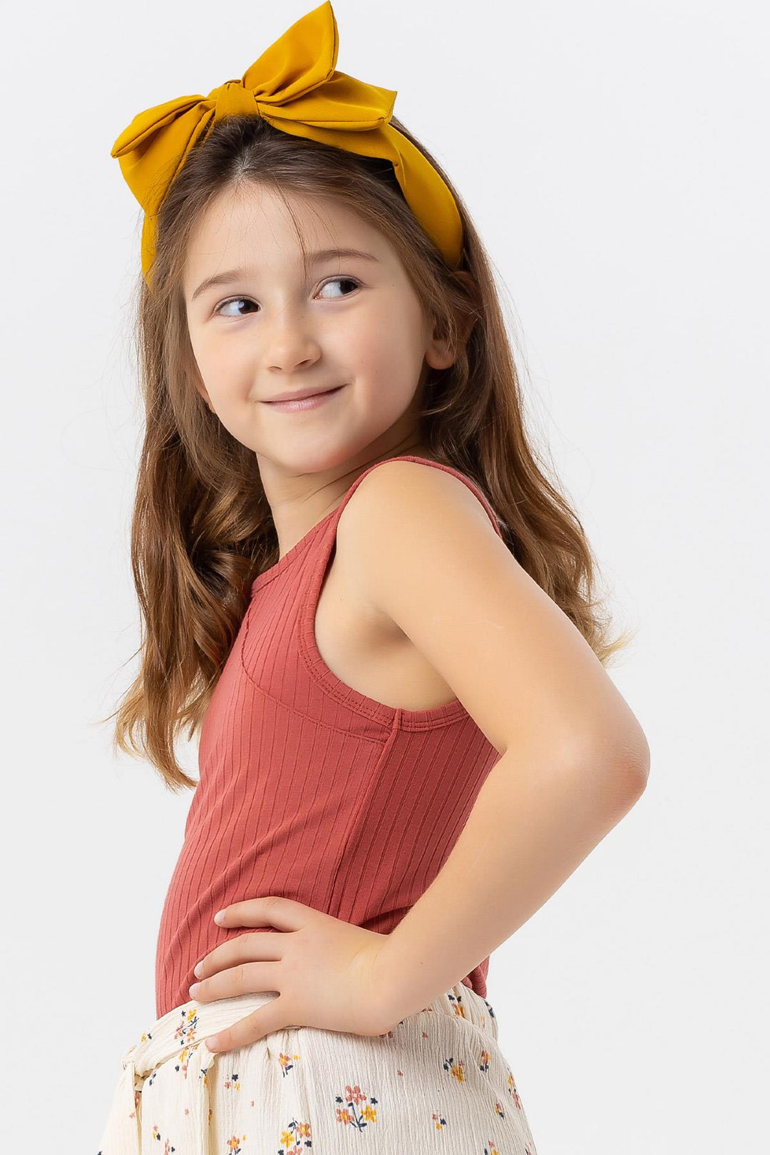 BRE Breeze Girl's Sleeveless T-Shirt with Emblem Stones 94 Years, Terracotta - Chatham