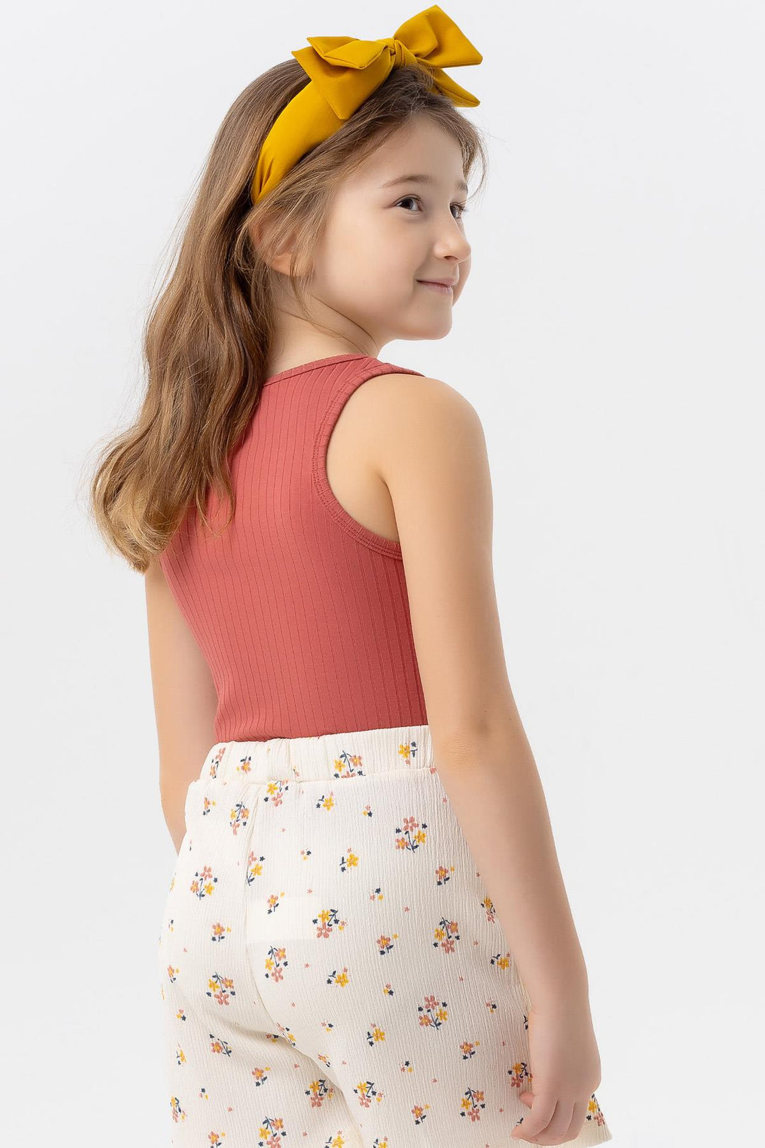 BRE Breeze Girl's Sleeveless T-Shirt with Emblem Stones 94 Years, Terracotta - Chatham