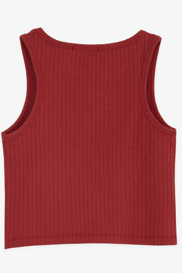 BRE Breeze Girl's Sleeveless T-Shirt with Emblem Stones 94 Years, Terracotta - Chatham