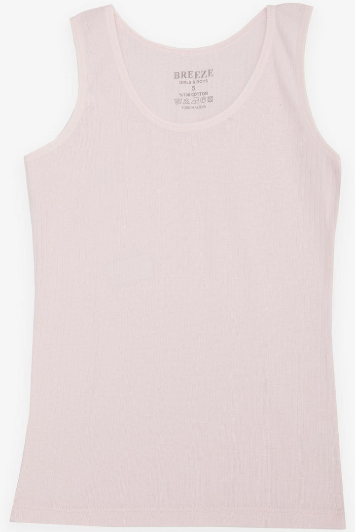 BRE Breeze Girl's Tank Top with Wide Straps and Ribbed Detail, Pink, 31 Years - Weymouth