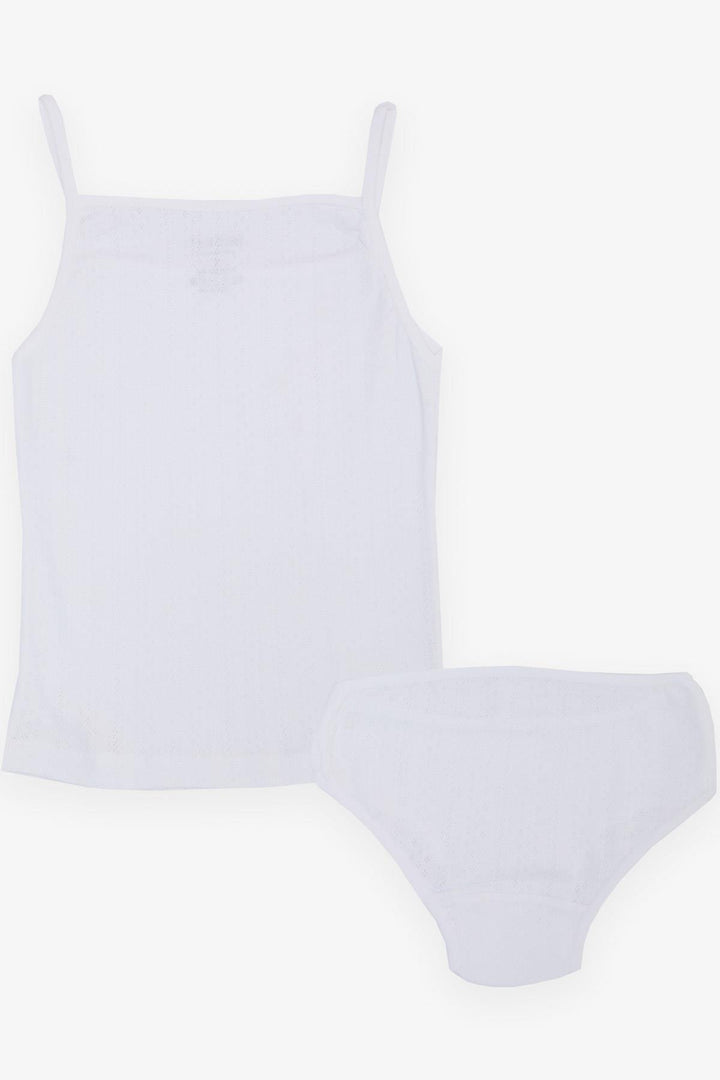 BRE Breeze Girl's Tank Top & Panties Set Jacquard 31 Years, White - Belfast