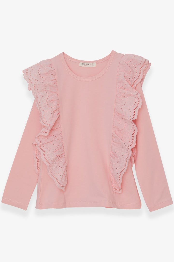 BRE Breeze Girl's Blouse with Lace 50 Years, Powder - Suhl