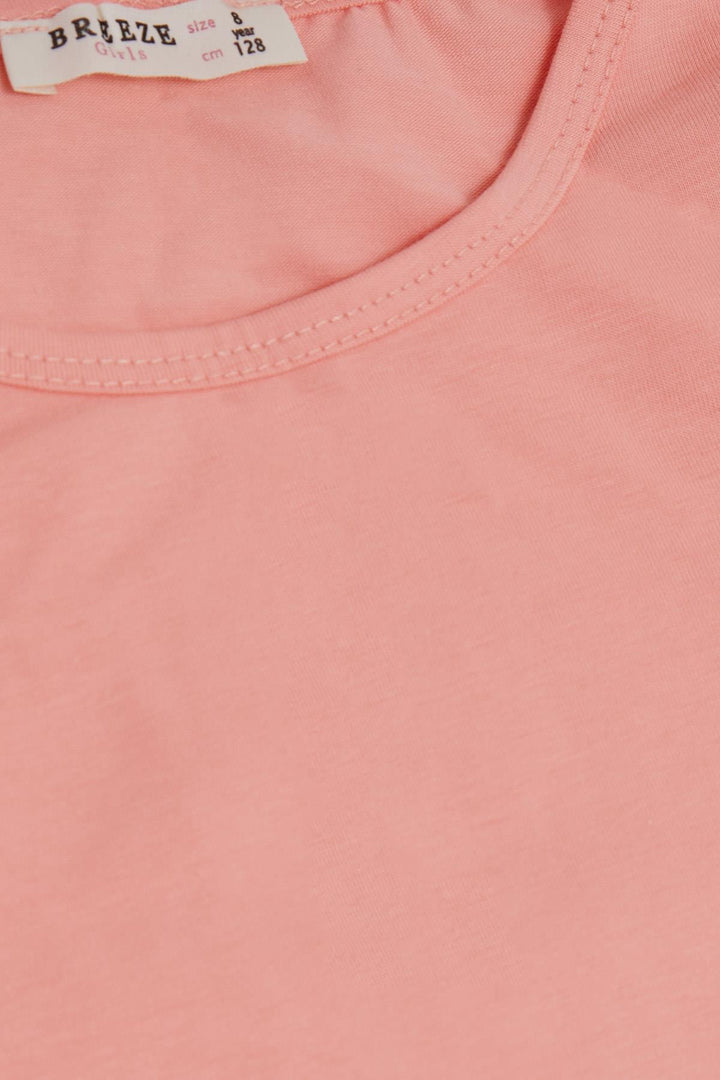 BRE Breeze Girl's Blouse with Tulle Detailed Sleeves, 82 Years, Salmon - Millcreek