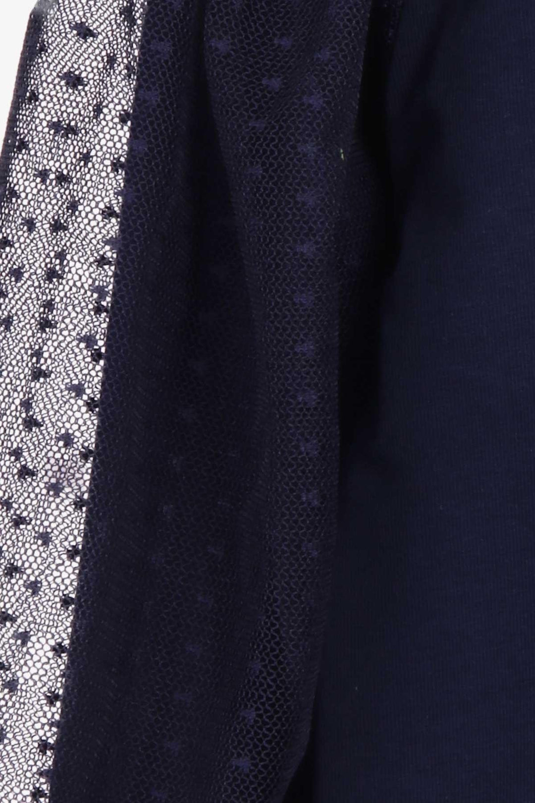 BRE Breeze Girl's Blouse with Tulle Detailed Sleeves, Navy Blue, 3-7 Years - Sammamish