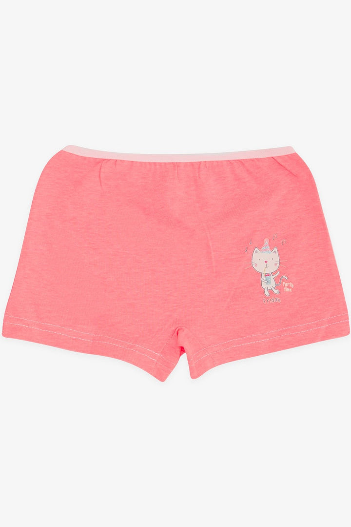 BRE Breeze Girl's Boxer Fun Cat Printed 51 Years, Neon Pink - Bartlett