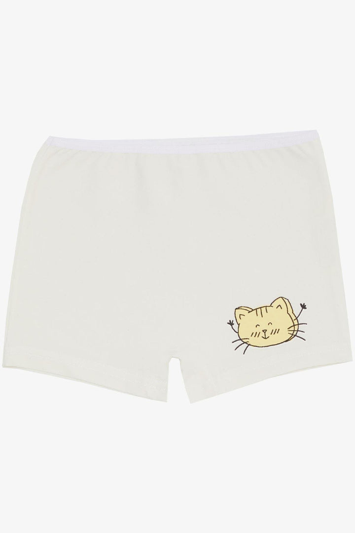 BRE Breeze Girl's Boxer Cute Kitty Printed 51 Years, Ecru - Guacharachi