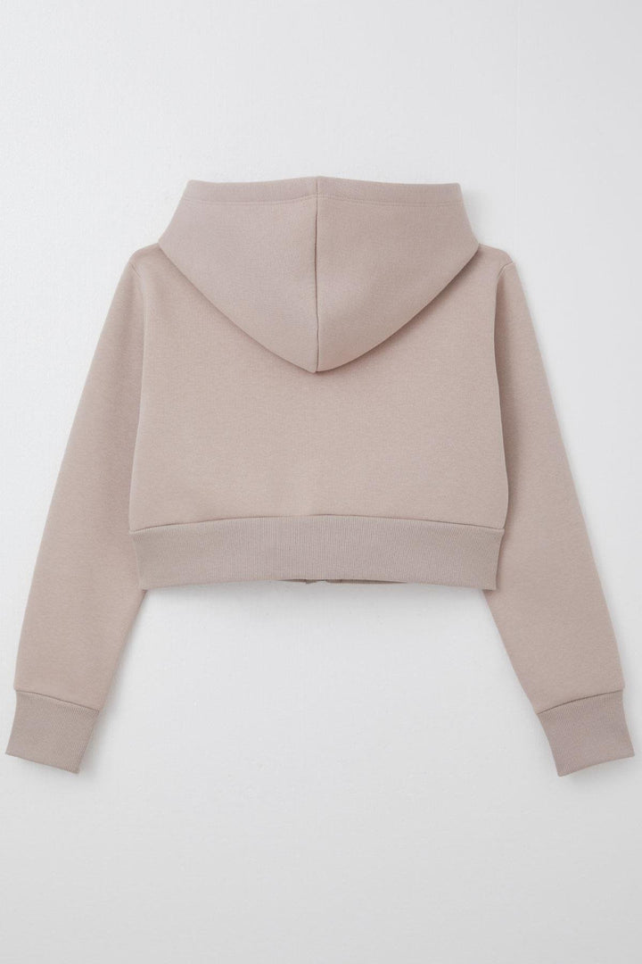 BRE Breeze Girl Child Crop Hoodie with Zipper Hooded 84 Years, Mink - Caloundra