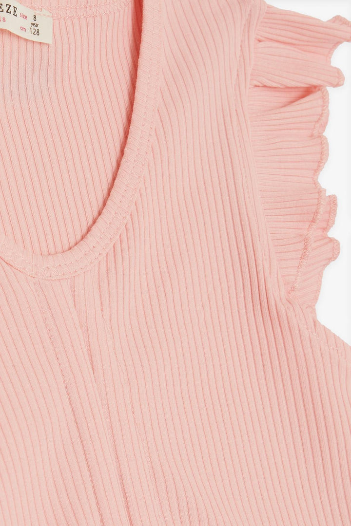 BRE Breeze Girl Child Crop Top with Straps Ruffled 84 Years, Salmon - Hoogvliet