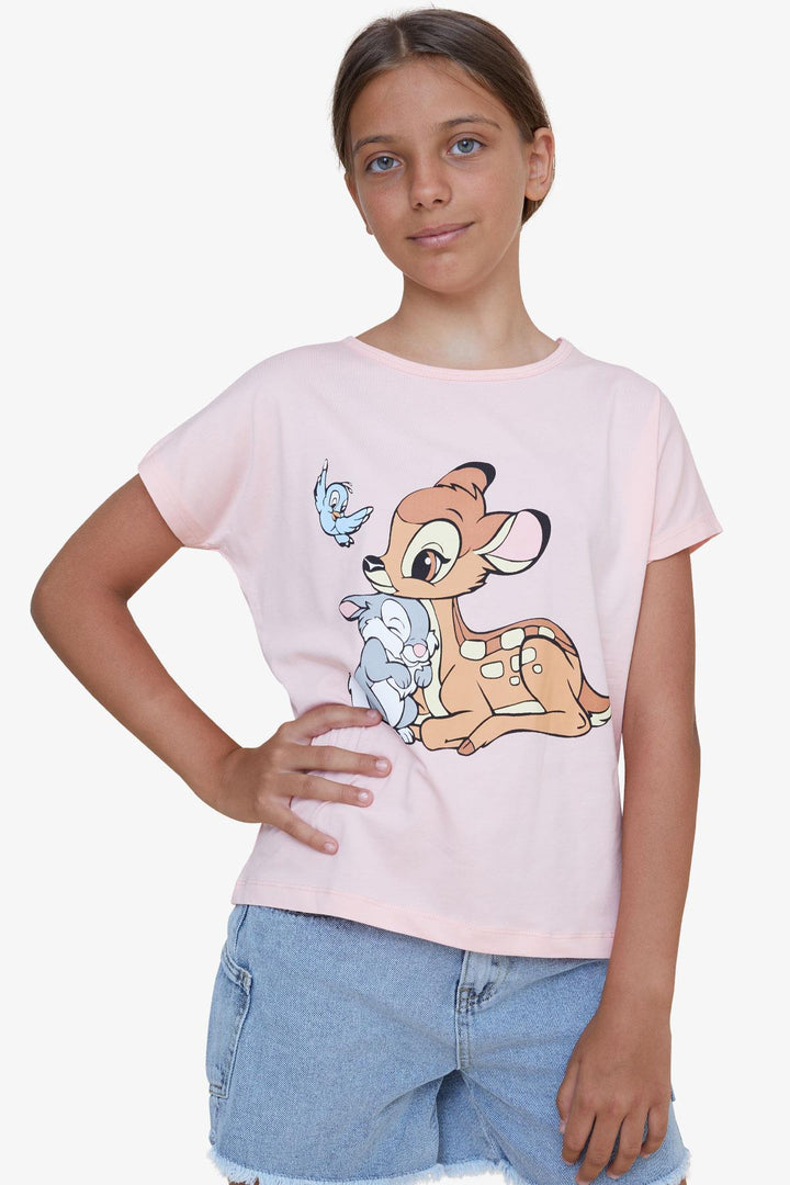 BRE Breeze Girl Child Crop T-Shirt Friendship Themed 106 Years, Salmon - Troyes