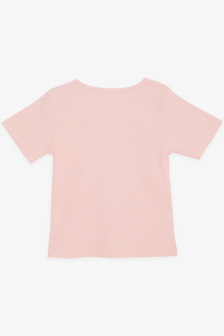 BRE Breeze Girl Child Crop Top Ribbed Square Neck 94 Years, Salmon - The Woodlands