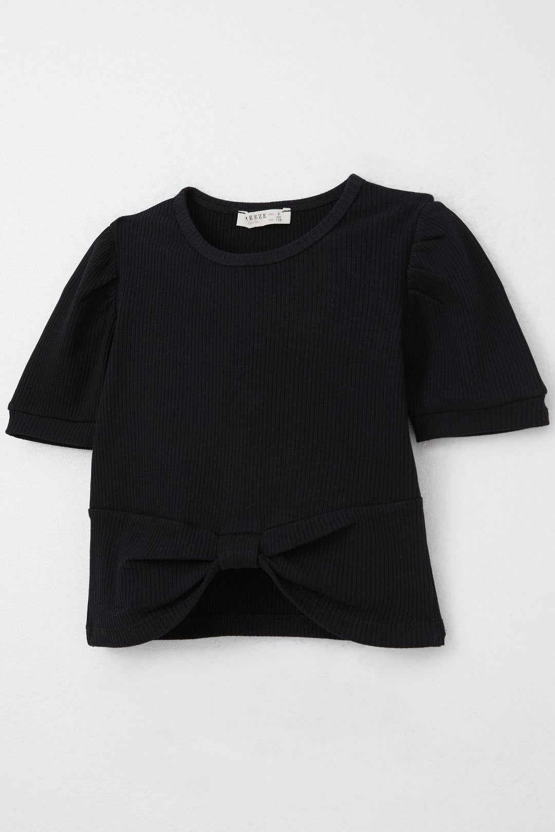 BRE Breeze Girl Child Crop Top with Belly Neckline Detail, 84 Years, Black - Zwijndrecht