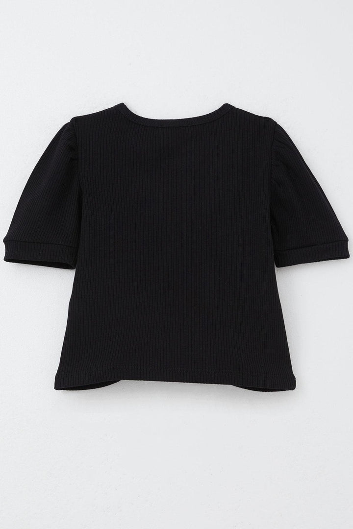 BRE Breeze Girl Child Crop Top with Belly Neckline Detail, 84 Years, Black - Zwijndrecht