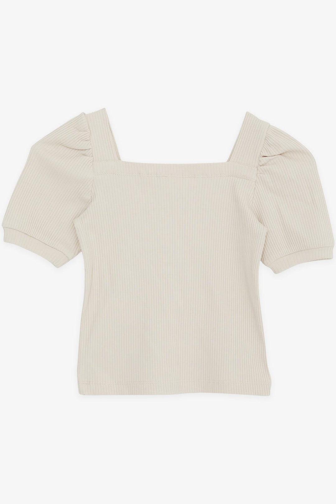 BRE Breeze Girl Child Crop T-Shirt Square Neck 84 Years, Beige - Orsha
