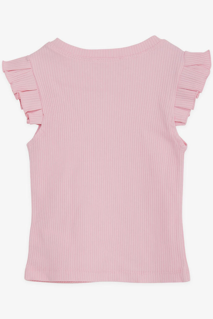 BRE Breeze Girl Child Crop Top with Frilly Sleeves, 84 Years, Pink - Caserta