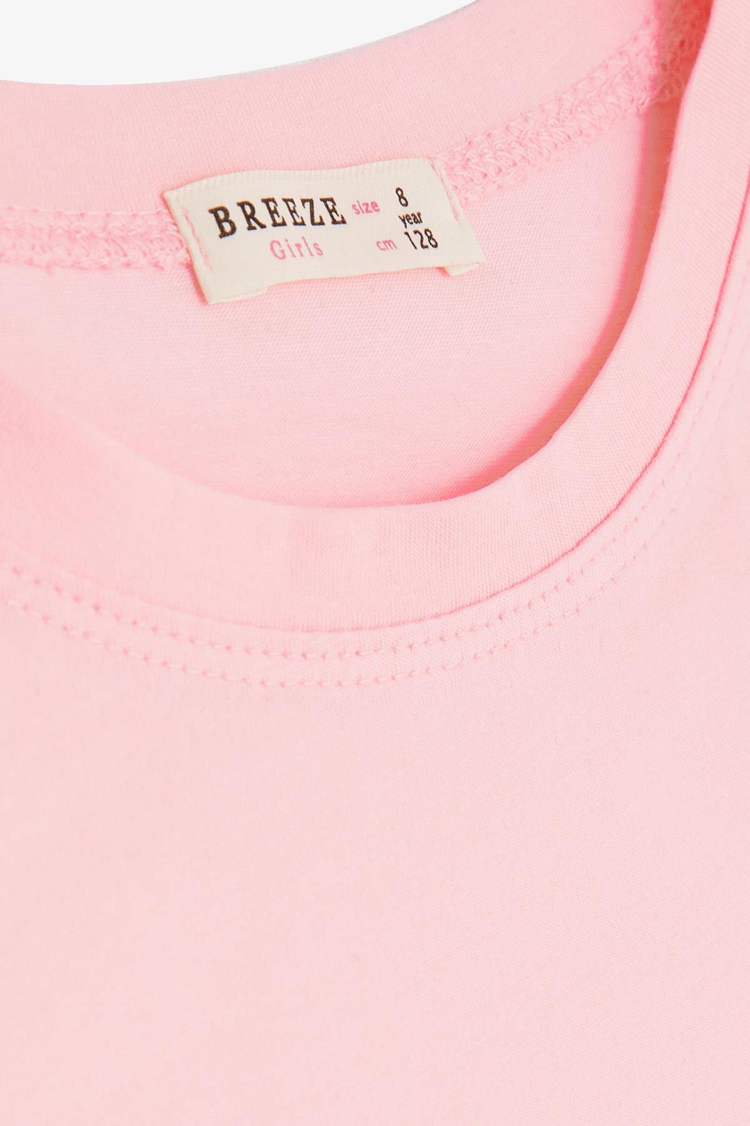 BRE Breeze Girl Child Crop T-shirt Happiness Themed 84 Years, Powder - Villareal