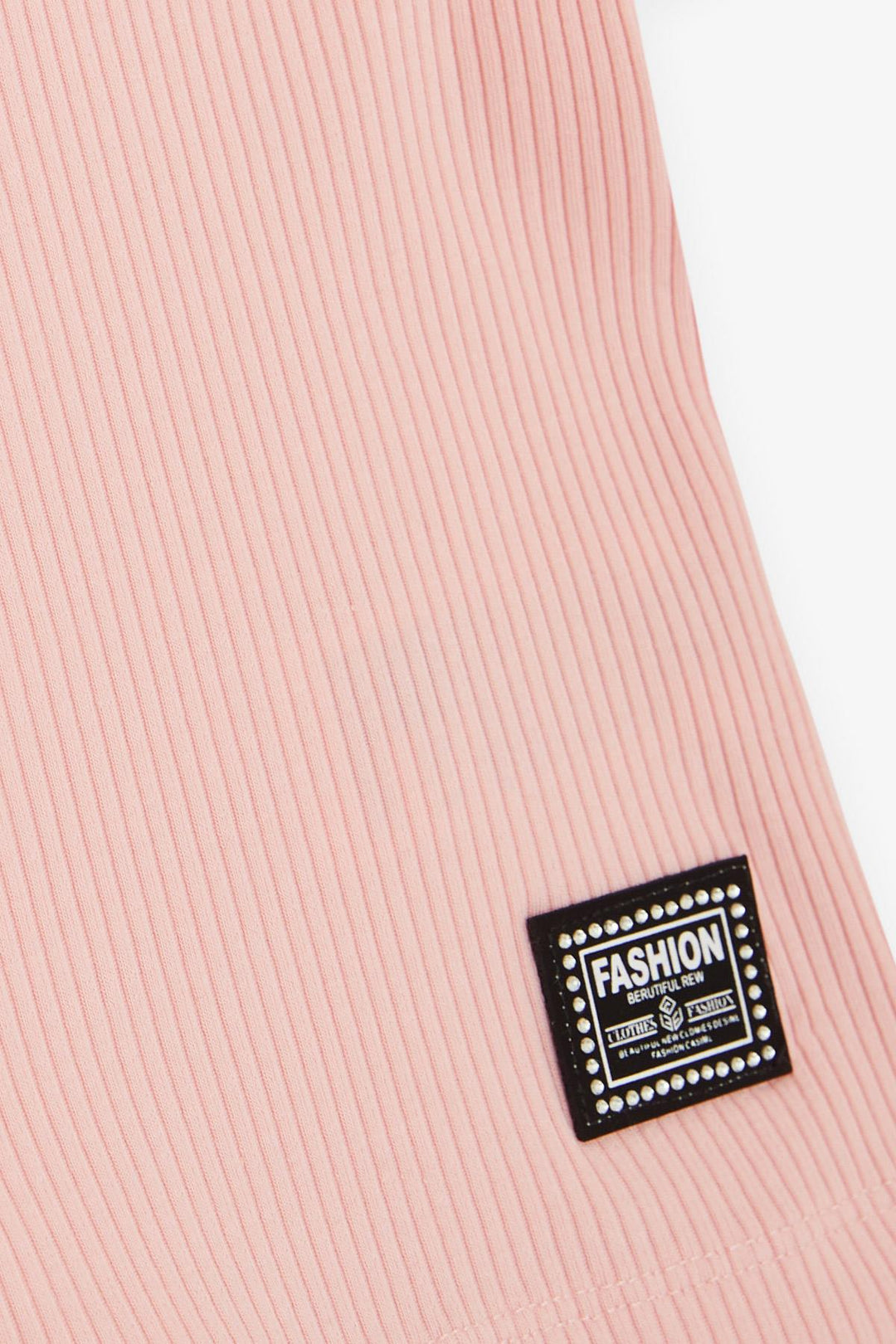 BRE Breeze Girl Child Crop Top with Open Shoulder Detail Ribbed 94 Years, Salmon - Schwabach