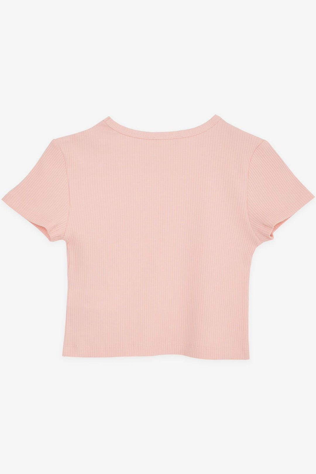 BRE Breeze Girl Child Crop Top with Open Shoulder Detail Ribbed 94 Years, Salmon - Schwabach