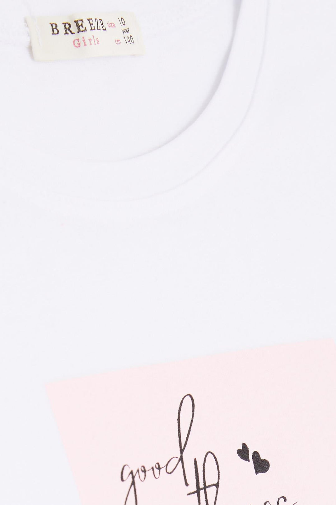 BRE Breeze Girl Child Crop T-Shirt with Printed Text and Side Slits, 94 Years, White - Wuppertal